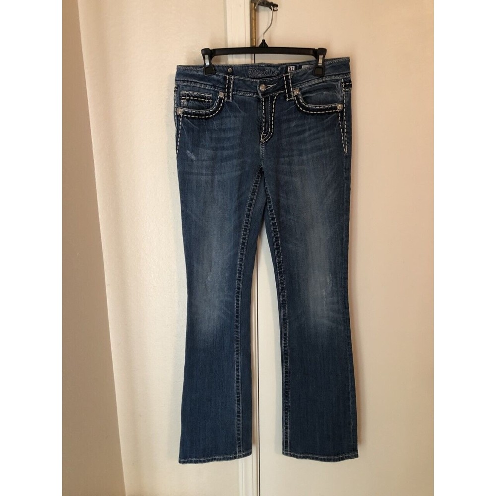 Miss Me Embellished Boot cut Blue Denim Jeans Size 31